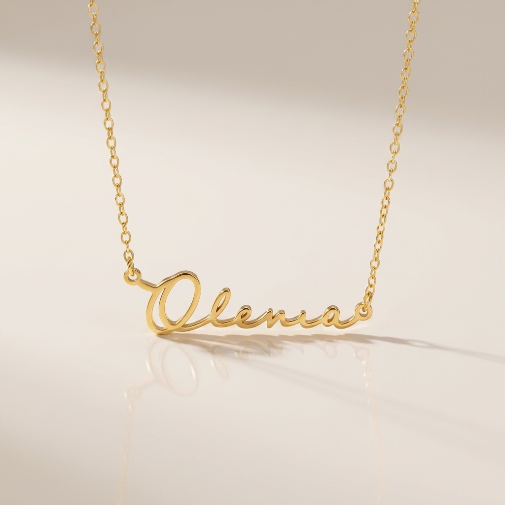 Custom Name Necklace | Personalized 18K Gold Nameplate
